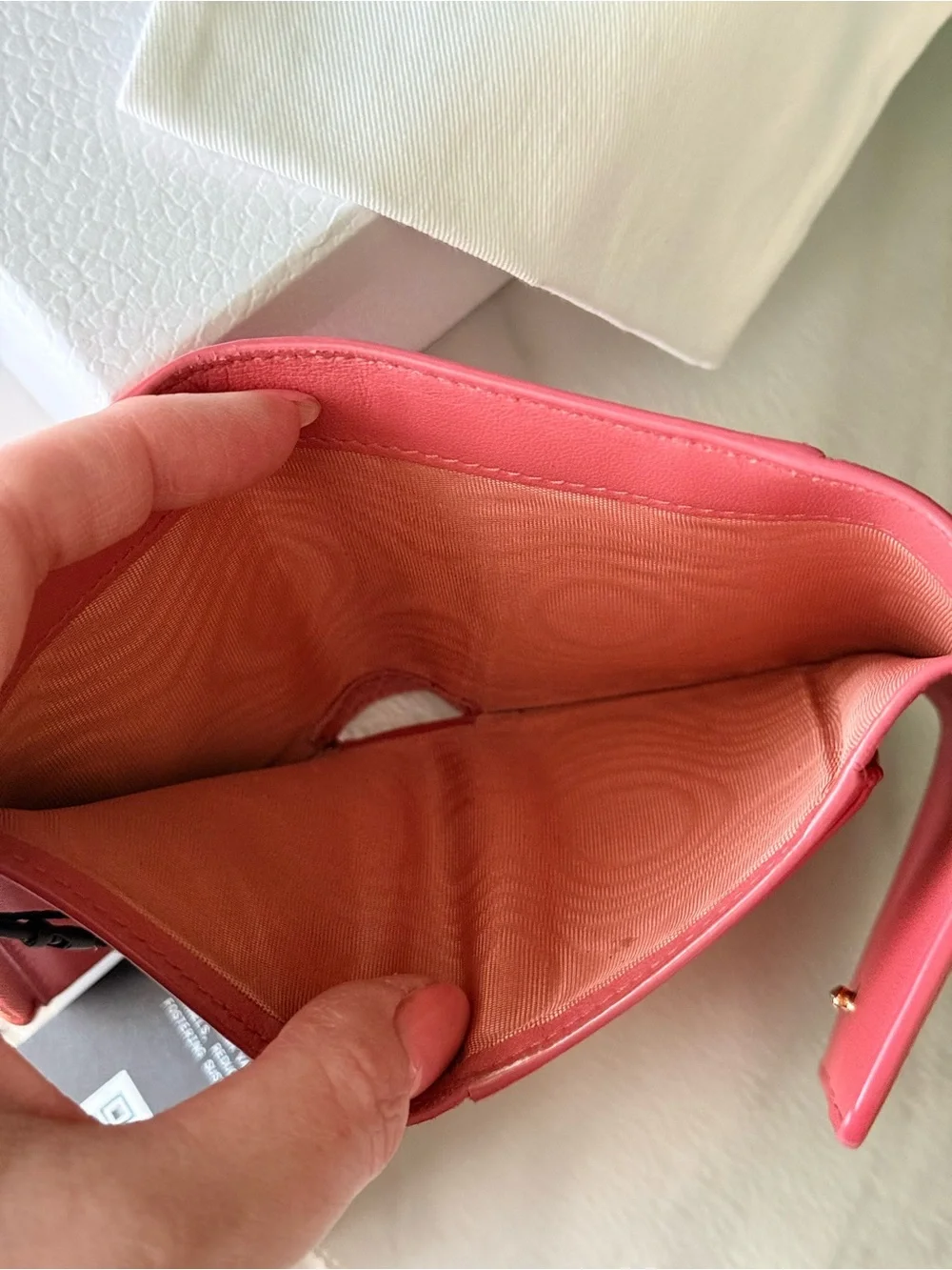 Dior Pink Compact Leather Wallet with CD Logo Authentic with COA